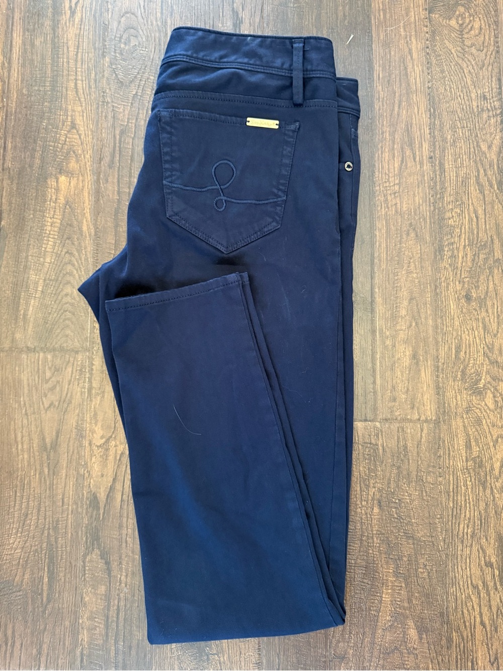 LILLY PULITZER Worth Skinny Jeans Women's Size 10 Sateen Pant Midnight Navy Blue
